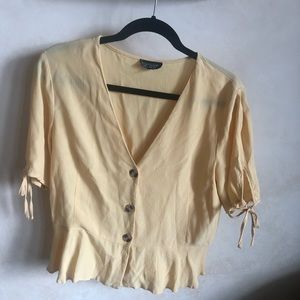 TOPSHOP Pale Yellow Blouse